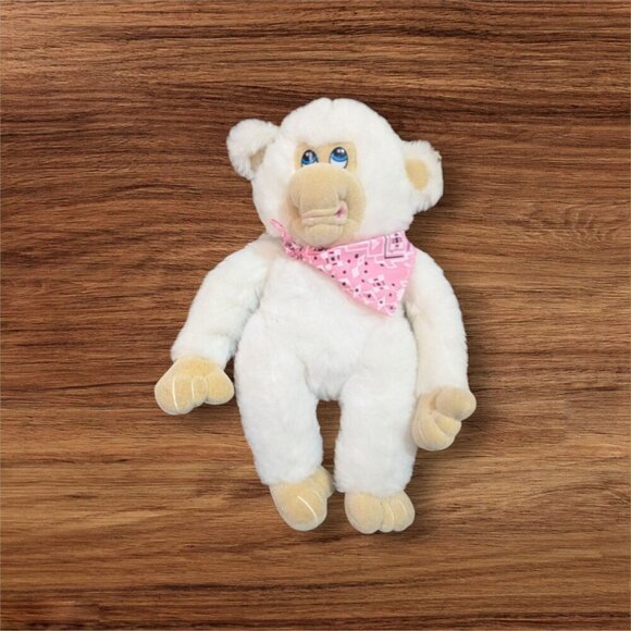 vintage Tb Trading co white Monkey gorilla plush stuffed animal toy 14"blue eyes - Picture 2 of 8